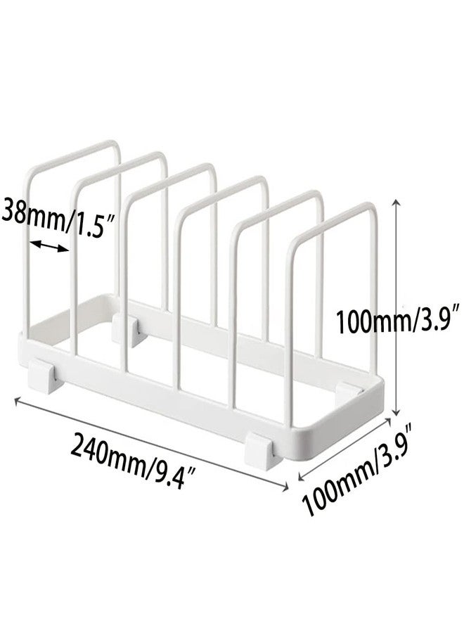 MINGFANITY Plate Home Accented Storage Rack, Plate Holders Organizer, Metal Dish Storage Dying Display Rack for Cabinet, Counter and Cupboard, White - Image 2